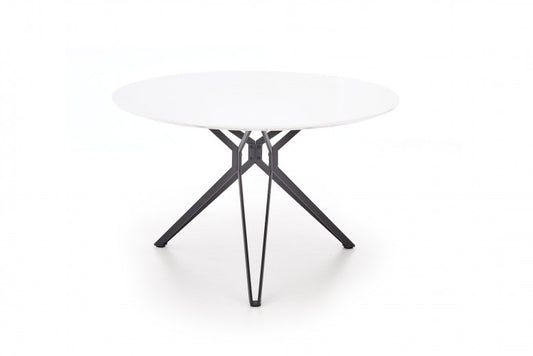 Table en MDF et métal Pixel Blanc / Noir, Ø120xH76 cm