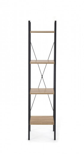 Narvik Reg-1 Chêne Sonoma / Palette noire et étagère métal, l34xA32xH148 cm