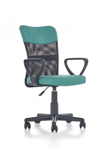 Chaise de bureau enfant Timmy Turquoise / Noir, l52xA59xH81-91 cm