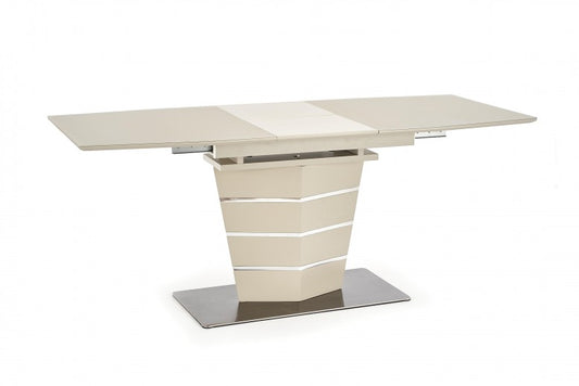 Table extensible en MDF et métal Sorento Beige, L140-180xl80xH76 cm