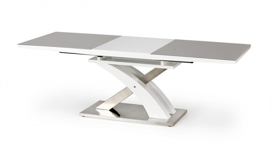Table extensible en MDF et métal Sandor 2 Gris, L160-220xl90xH77 cm