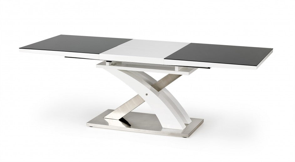 Table extensible en MDF et métal Sandor 2 Noir, L160-220xl90xH77 cm