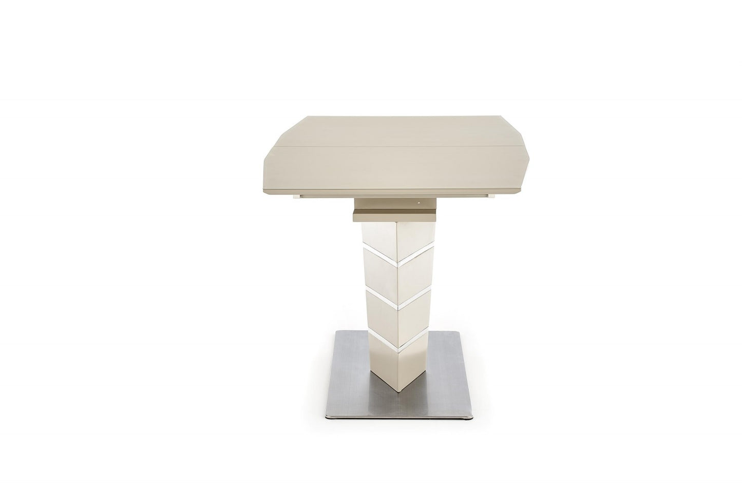 Table extensible en MDF et métal Sorento Beige, L140-180xl80xH76 cm