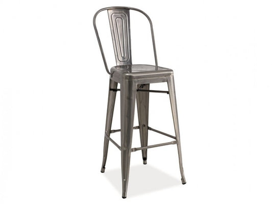 Tabouret de bar en métal, Loft H-1, Gris, l47xA36xH115 cm