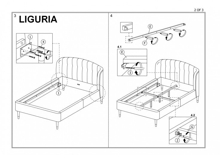 Lit recouvert de tissu Liguria Velvet, Vert foncé, 160 x 200 cm
