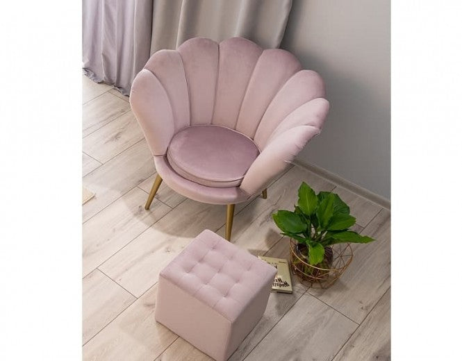 Tabouret tapissé de tissu Lori Velvet Rose, l39xA39xH34 cm