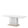 Table extensible en peuplier Futura 10, Blanc / Chêne Riviera, L160-200x90xH79 cm
