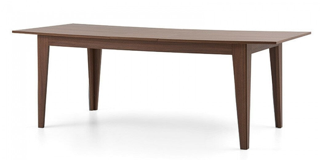 Table à rallonge en copeaux de Louisa Walnut, L180-220xl90xH77.1 cm