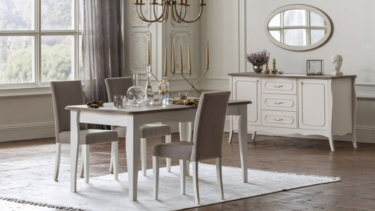 Table extensible en bois Riena Stejar / Ivoir, L169-209xl93,4xH77,6 cm