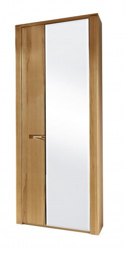 Armoire d'entrée palette avec miroir 2 portes, Natur Plus, l74xA40xH200 cm