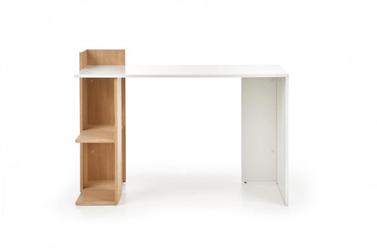 Table de bureau Chêne Fino / Blanc pâle, L122xl57xH85 cm