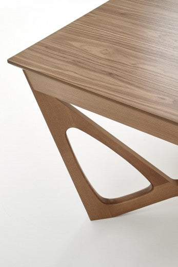 Table extensible en MDF et bois Wenanty Noyer Américain, L160-240xl100xH77 cm