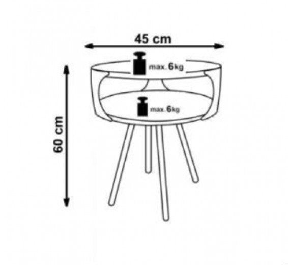 Table basse Kirby en MDF et métal, Ø45xh60 cm