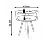 Table basse Kirby en MDF et métal, Ø45xh60 cm