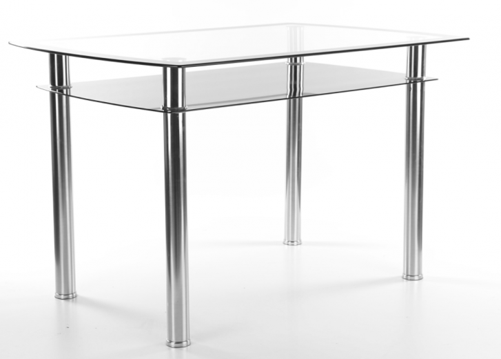 Table en verre Rodi Chrome, L120xl80xH75 cm