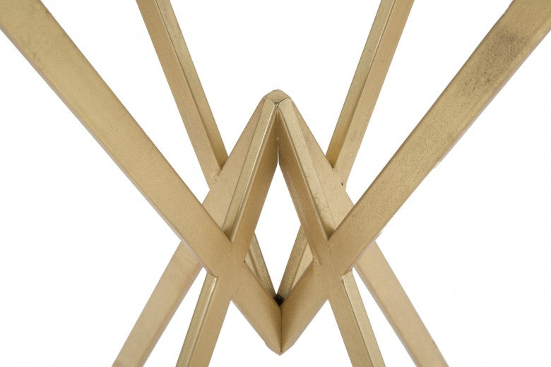 Table de support téléphonique en métal et verre Pyramid Tall Or / Noir, L35xl35xH80 cm