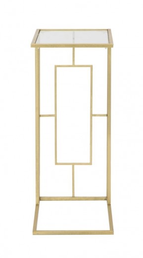 Table de support téléphonique en verre et métal Glam C Doré, L40,5xl25,5xH60 cm