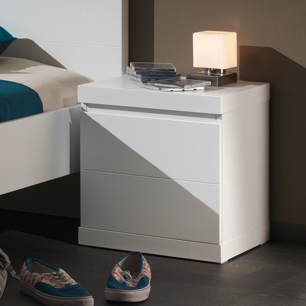 Center en bois de pin et MDF avec 1 porte, pour les enfants et les jeunes blancs blancs, l44xa40xh47,5 cm