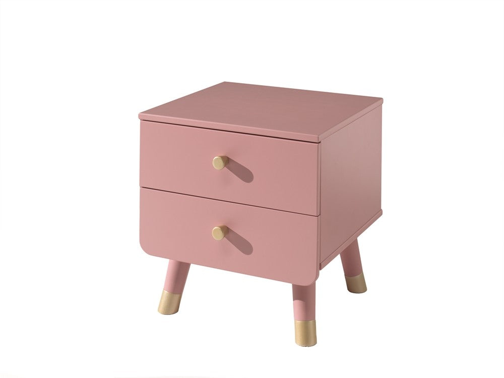 Center en bois de pin et MDF, avec 2 tiroirs pour enfants rose Billy, L43.2xa40xh45.2 cm