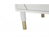 Table de chevet en MDF et métal, avec 2 tiroirs Luxy Blanc/Or, l45xA40xH51 cm
