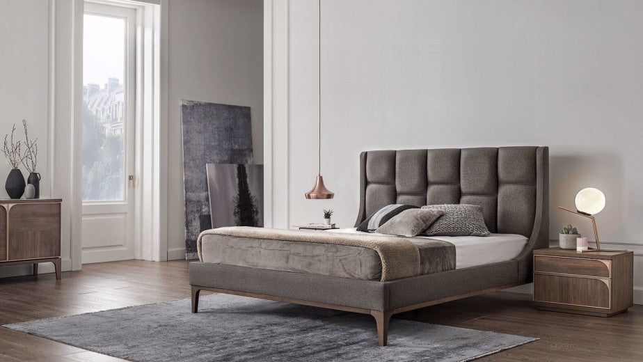 Table de chevet palette avec 2 tiroirs en noyer doré, l55xA41,6xH45,6 cm