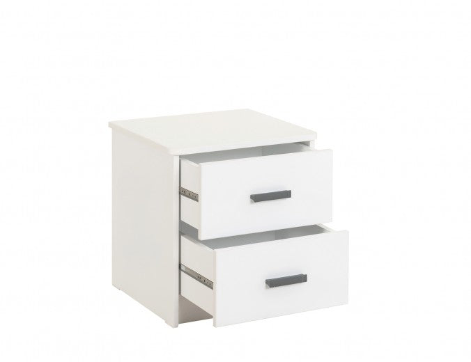 Table de chevet en bois avec 2 tiroirs pour les jeunes Blanc, l43xA41xH46 cm