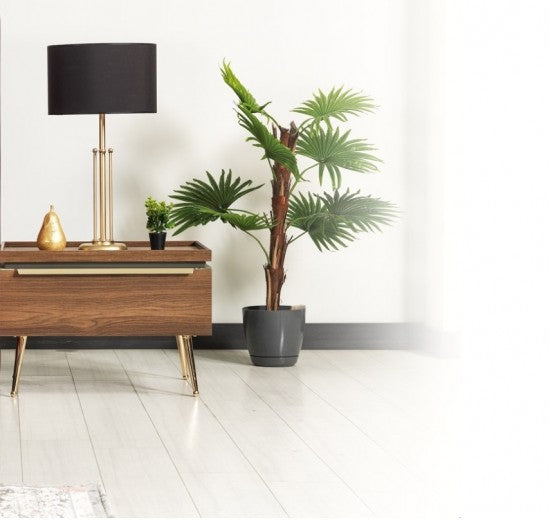 Table de chevet en bois et métal avec 1 tiroir Pietro Nuc / Doré, l66xA46xH47 cm