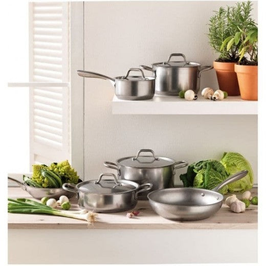 Pot en acier inoxydable avec couvercle, Saveurs Chrome, Ø28 cm