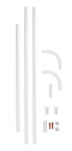 Support d'angle pour rideau de douche, en aluminium, Slide Blanc, Ø2 cm