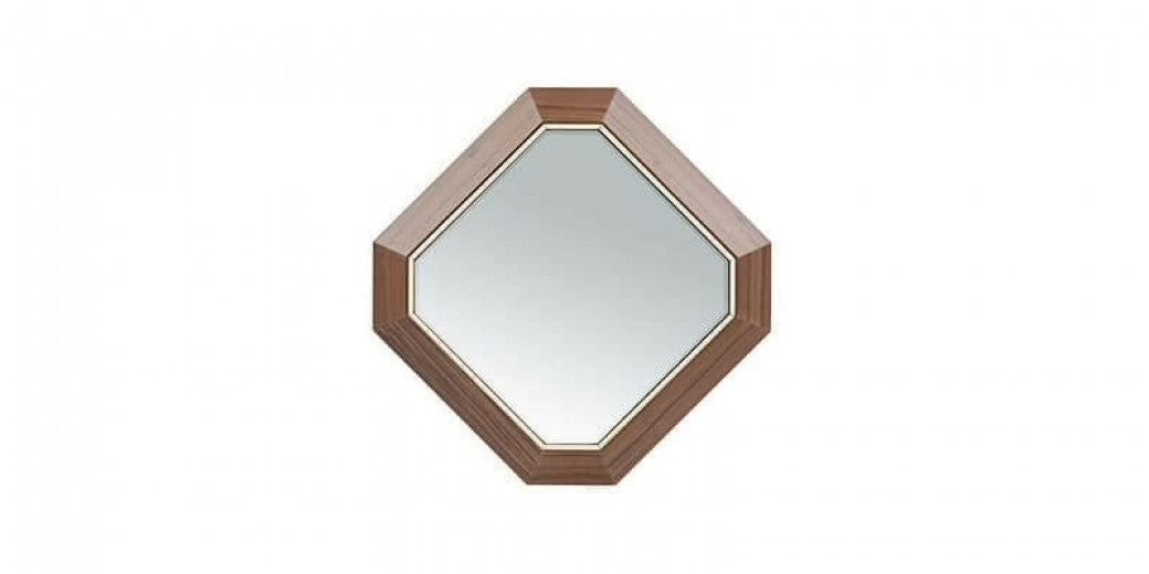 Miroir décoratif avec cadre en MDF et noyer petit Logan pâle, l44,5xH44,5 cm