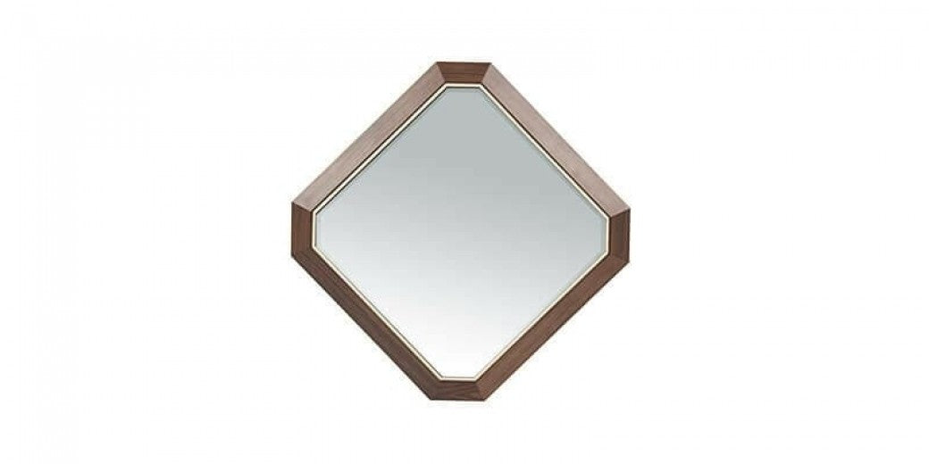 Miroir décoratif avec cadre en MDF et bûche Logan Medium Walnut, l59,6xH59,6 cm
