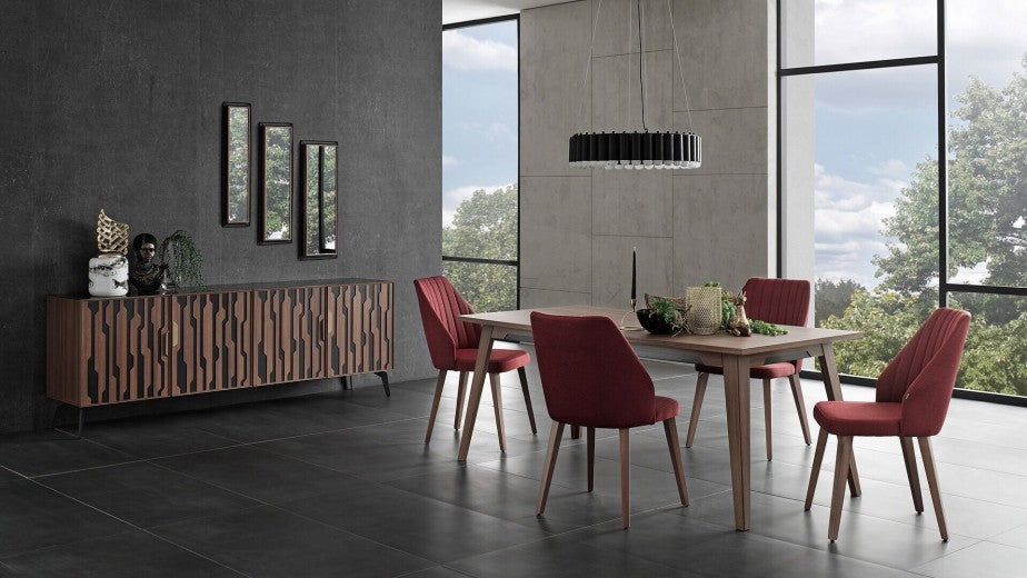 Miroir décoratif avec cadre Louisa Large noyer / noir, l30,5xH80,6 cm