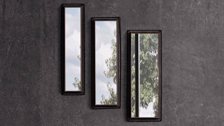 Miroir décoratif avec cadre Louisa Small noyer / noir, l20,5xH80,6 cm