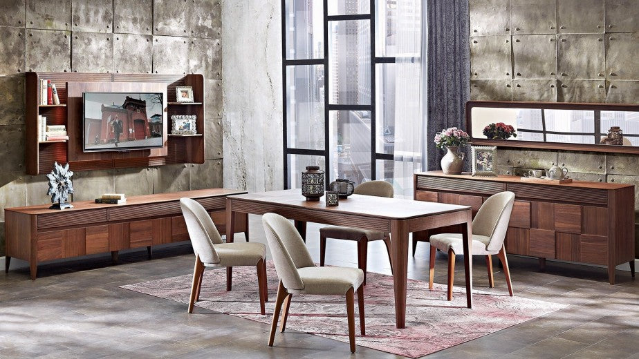 Miroir décoratif avec cadre Noble Walnut, l194.8xH44.8 cm