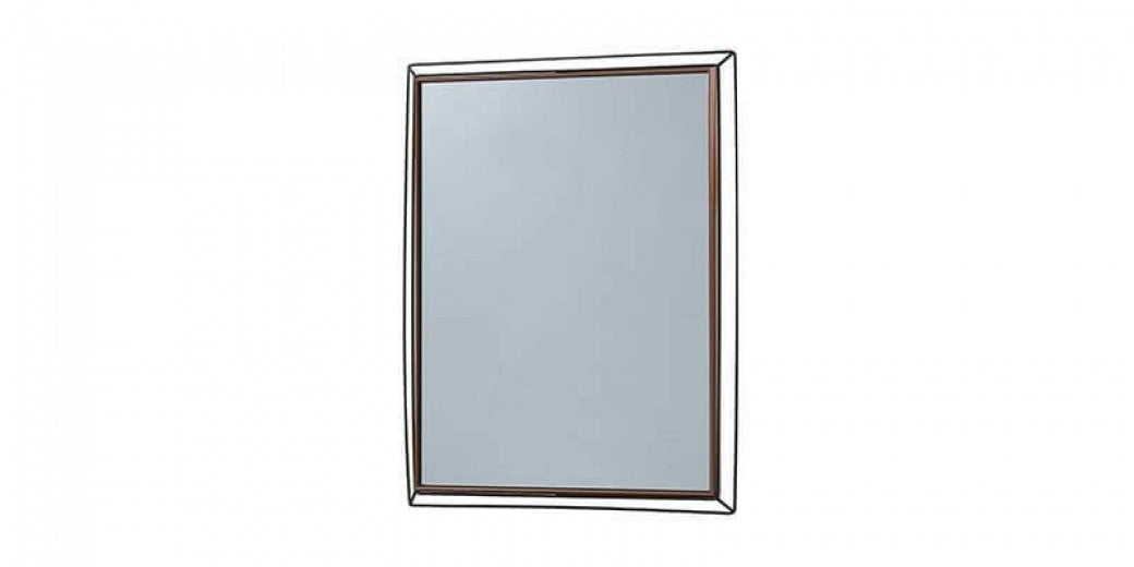 Miroir décoratif avec cadre en Noyer Louisa pâle et métal / Noir, l55,5xH70,4 cm