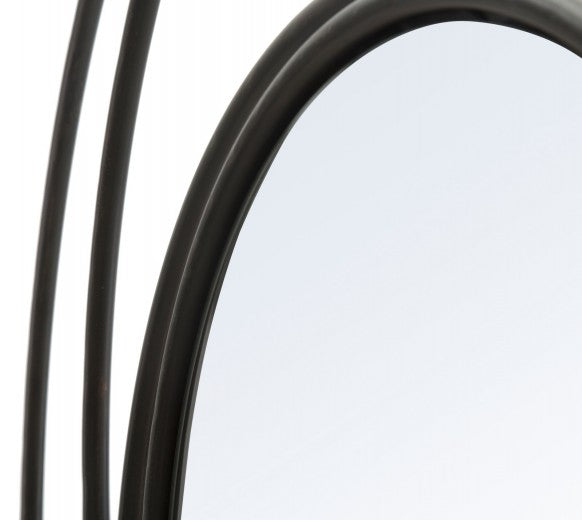 Miroir décoratif en métal Cercles Noir, Ø80 cm