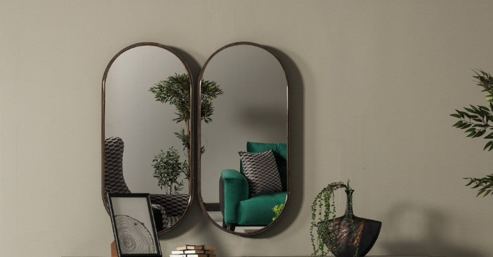 Miroir décoratif Wella Gris, l51xH102 cm