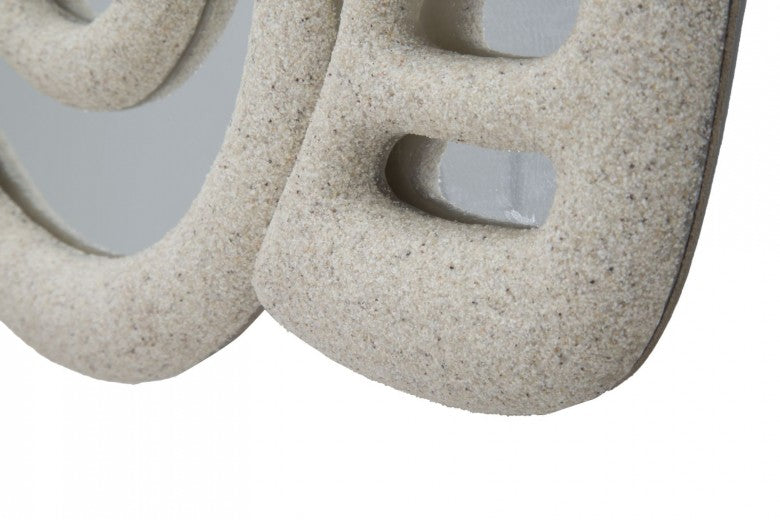 Miroir décoratif en résine coquillage gris, l32,5xH27,5 cm