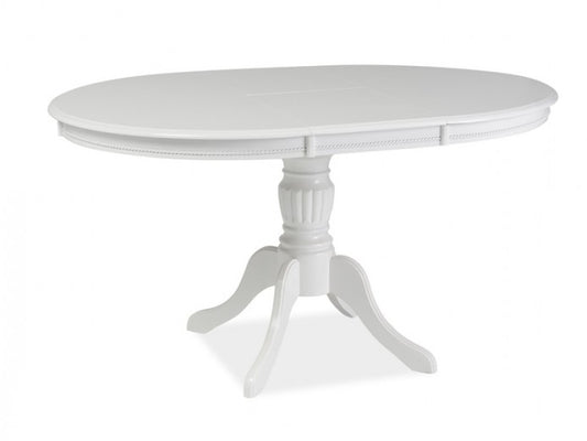 Table extensible en MDF et bois Olivia Blanc, L106-141xl106xh76 cm