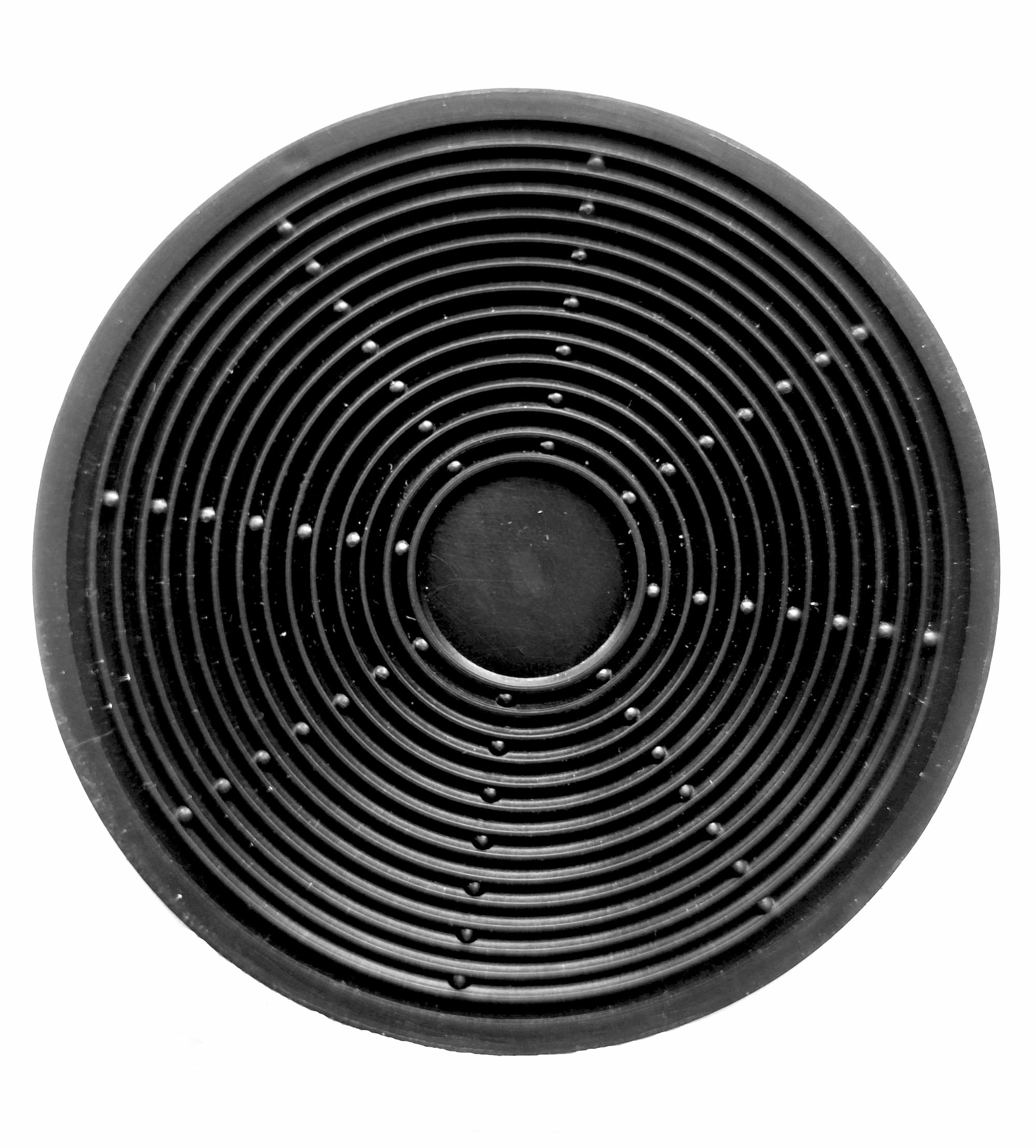 Arrêt de porte en métal et caoutchouc, Dia Tall D103 Chrome / Noir, Ø7xH6,7 cm