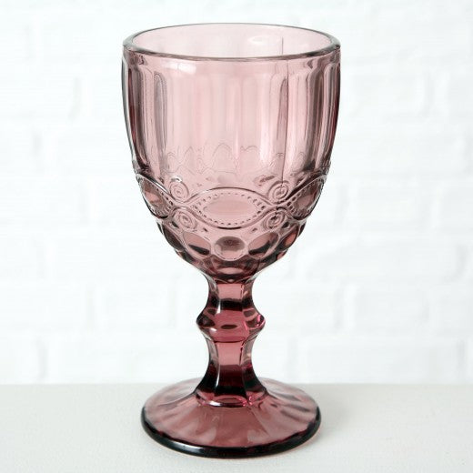 Verre à vin, Aurora verre rose foncé, Modèles assortis, Ø9xH17 cm