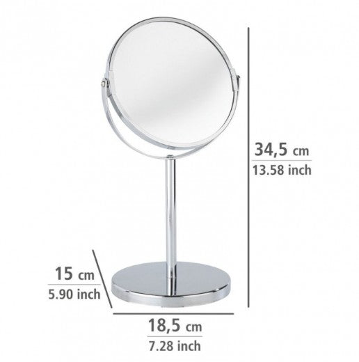 Miroir de table cosmétique, Assisi Chrome, Ø16xH34,5 cm