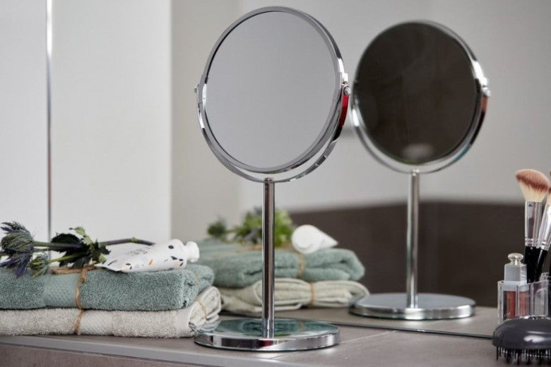Miroir de table cosmétique, Assisi Chrome, Ø16xH34,5 cm