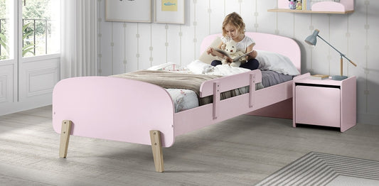 Pine Wood et lit MDF avec enfants roses, 200 x 90 cm