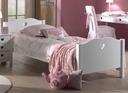 Pine et MDF Blanc en bois pour enfants Amoreux blanc, 200 x 90 cm