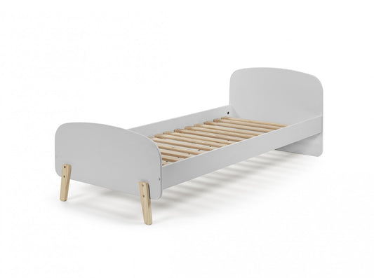 Pin et MDF Lit en bois pour Kiddy Grey Children, 200 x 90 cm