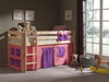 Pin de plancher en bois, avec espace de jeu Pino Bella Pink Natural Children, 200 x 90 cm