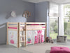 Lit de plancher en bois d'épingle, avec espace de jeu de Pino Princess Natural Children, 200 x 90 cm