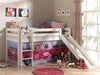 Lit de plancher en bois d'épingle, avec des enfants Pino Little Princess White, 200 x 90 cm