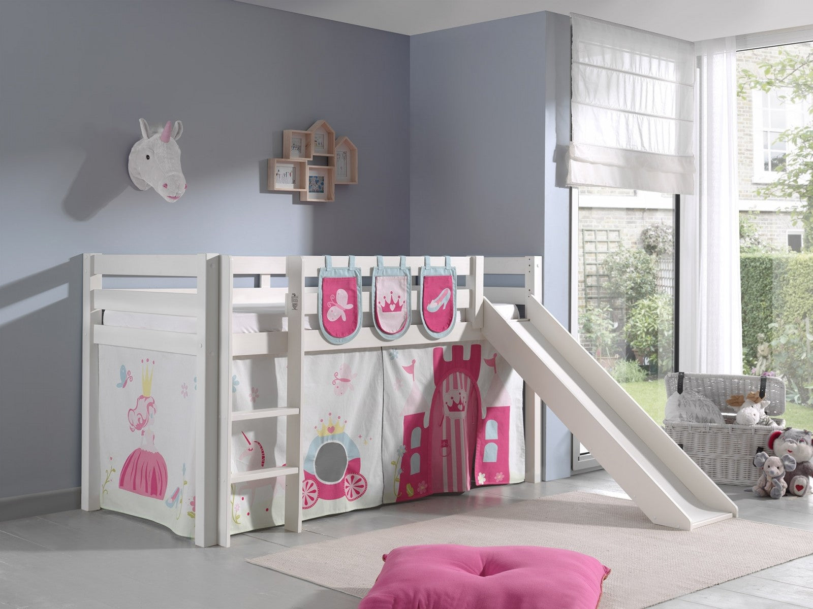 Pin de plancher en bois, avec Pino Pino Plus Tubogan pour enfants, 200 x 90 cm